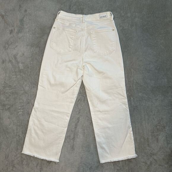 Judy Blue Wide Leg Crop Jeans Women Size 27 White Denim Button Fly Stretch 27x23 - Picture 3 of 13